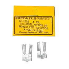Details West MU-295 MU Hoses 4-Cluster 36" Pre-1980 Locomotives (4) HO Scale