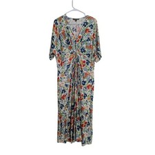 Ralph Lauren Floral Linen Blend Dress Women's Size XL Midi Maxi Tiered Spring