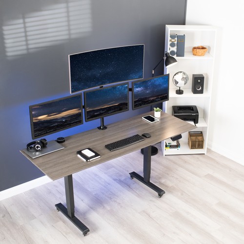 VIVO Quad Monitor Heavy Duty Desk Mount 3 + 1, Holds Computer Screens up to 24" - 第 7/8 張圖片