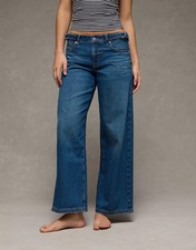 American Eagle Dreamy Drape Strigid Low-Rise Baggy Wide-Leg Jean NO IMPORT FEES