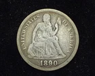 HS&C: 1890 Liberty Seated Dime F - US Coin