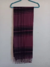 Italy Design Scraf Cashmere Feel, Burgundy & Black Sophisticated Chic ModernNWOT