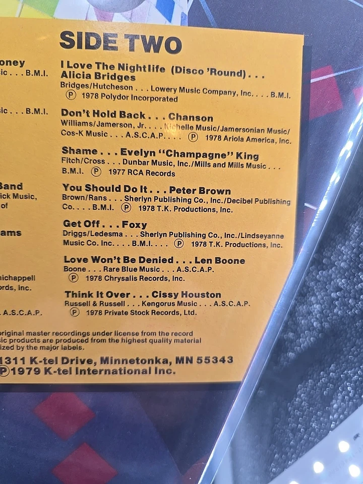 Disco Nights Non-Stop Original Disco Hits 1979 Vinyl TU 2610 EX/EX — 第 4/4 张图片