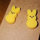 Handcrafted Polymer Clay Peep Stud Earrings Yellow Black Animal Easter Theme — photo 3