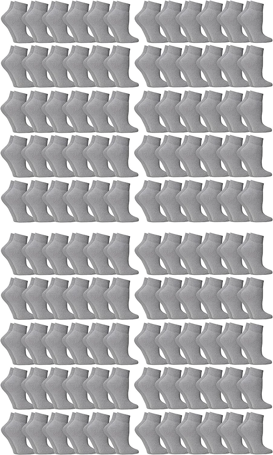 120 Pairs Mens & Womens Quarter Ankle Socks, Cotton, Donation Homeless