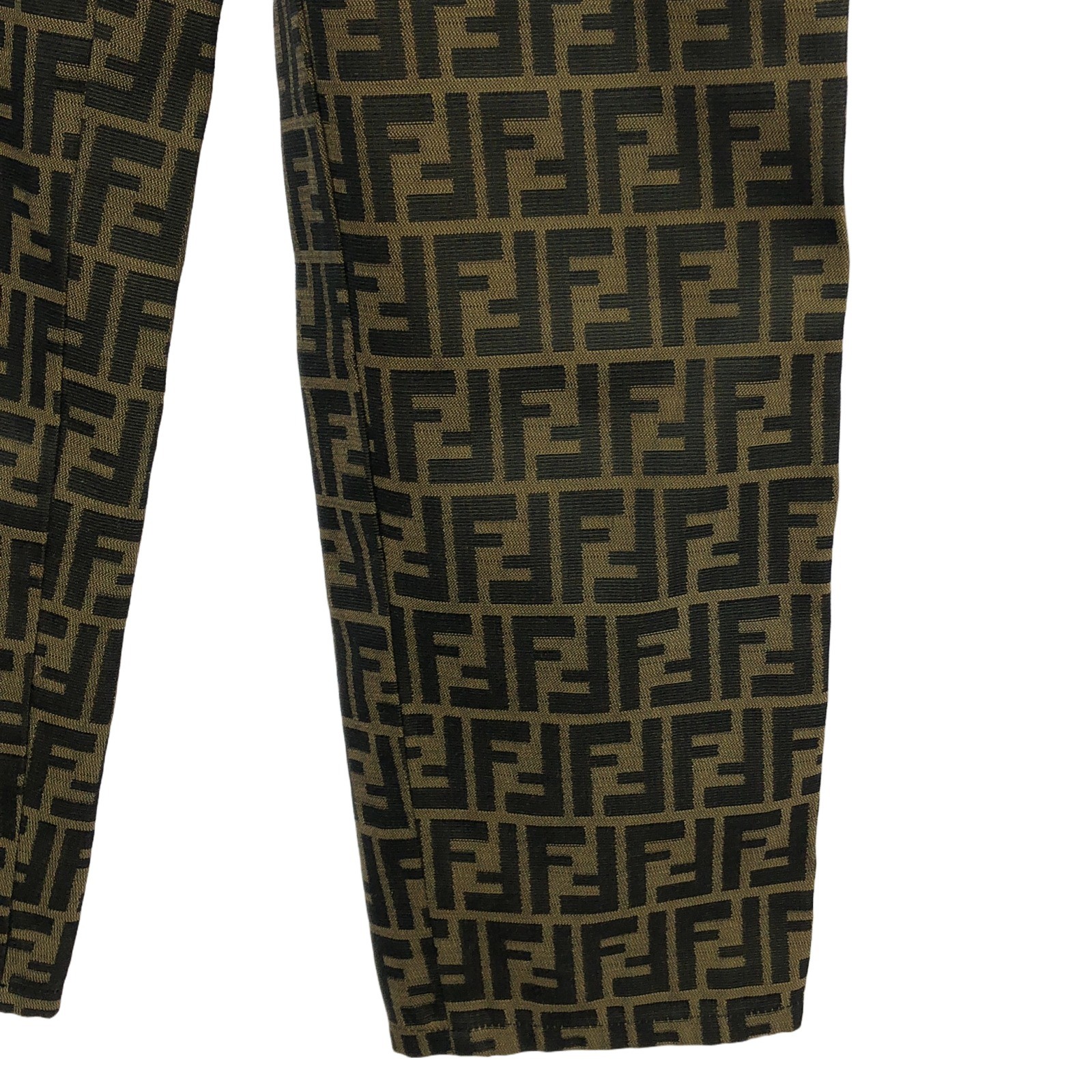 FENDI FF logo pattern Pants polyester Brown Used … - image 4
