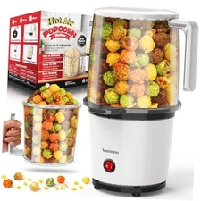 Hot Air Popcorn Popper with Serving Bowl, Fast Oil-Free Popcorn Maker, 8-Cup 