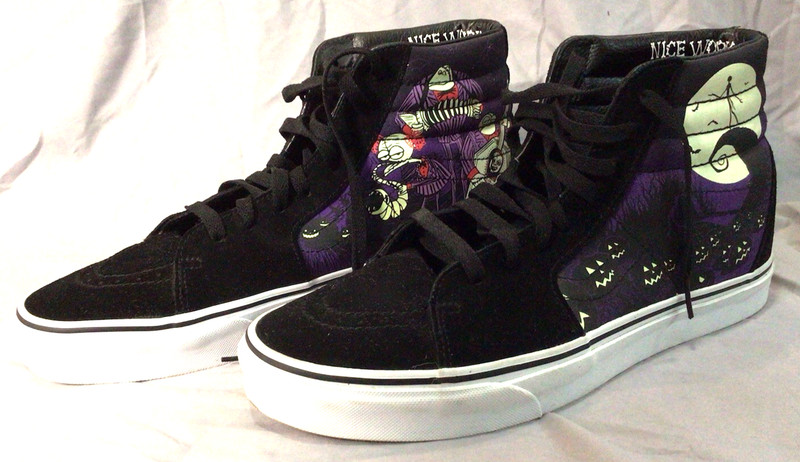 The Nightmare Before Christmas Vans Mens 11.5 High Jack Glow in The Dark Worn 1x