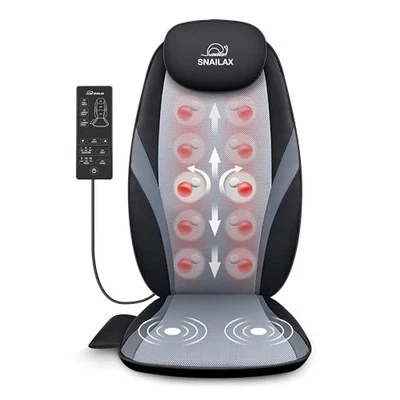 ‎SNAILAX Snailax Siège Massant Shiatsu Massage du Dos Chauffant Fauteuil Relaxation Pétri