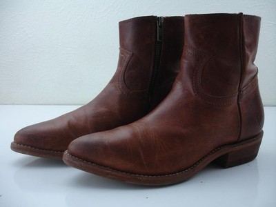 Women's sz 8 B M Frye Billy Inside Zip Bootie Caramel Brown Leather Ankle Boots