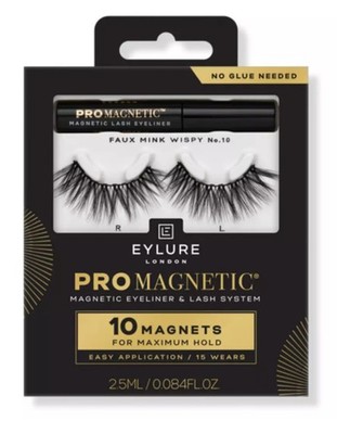 Eylure Pro Magnetic Faux Mink Lashes With Magnetic Liner (Wispy No 10)