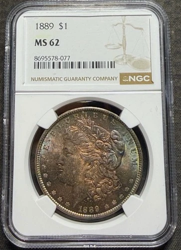 New Listing1889-P Morgan Silver $1 Dollar NGC MS62 Obverse/Reverse Toner