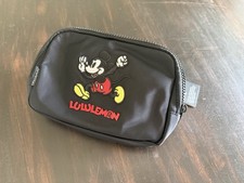 Lululemon x Disney Mickey Mouse Embroidered Black Nylon Belt Bag