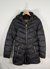 Womens Barbour International Highpoint Quilt Black Hooded Coat - UK 12