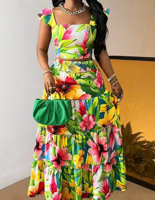 Damen Sommer-Outfit 2 teiliges Set Top und Rock Frühling-Sommer Mode Urlaubsmode