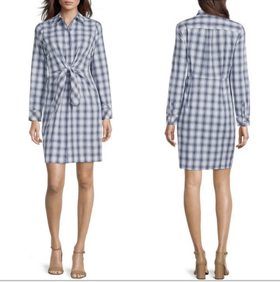 calvin klein plaid shirt dress Calvin Klein Women's Sleeveless Plaid Fit and Flare with Self Sash Dress, White/White, 12 at Amazon Women's Clothing store