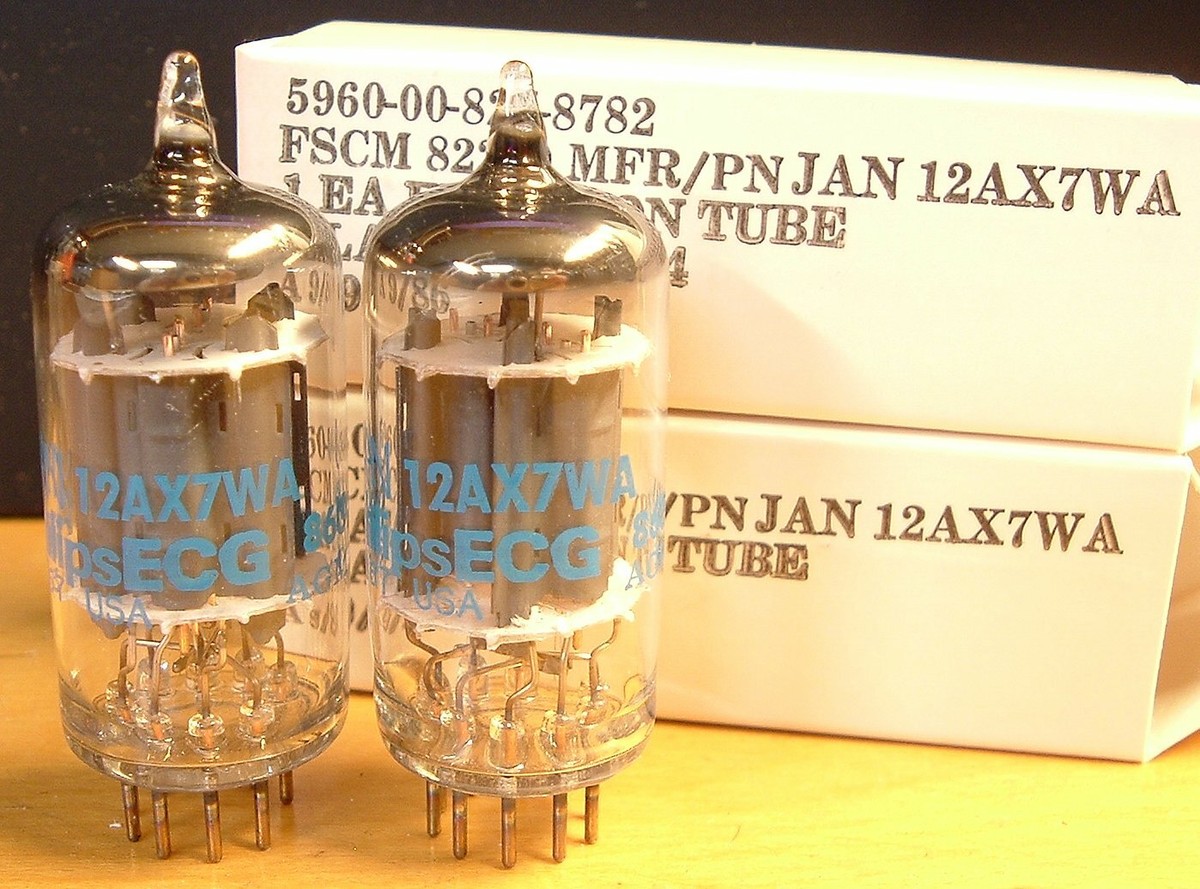 TUBES 2 new Philips 12AX7WA blue label matching 12AX7A NOS NIB USA