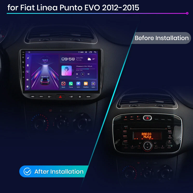 DAB+ Android 13 Autoradio Carplay Für Fiat Grande Punto EVO Linea 2010-2012 Navi - Bild 2 von 4
