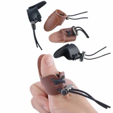 Cow Leather Finger Guard Archery Thumb Ring Protect Gear Adjustable Bow Hunting
