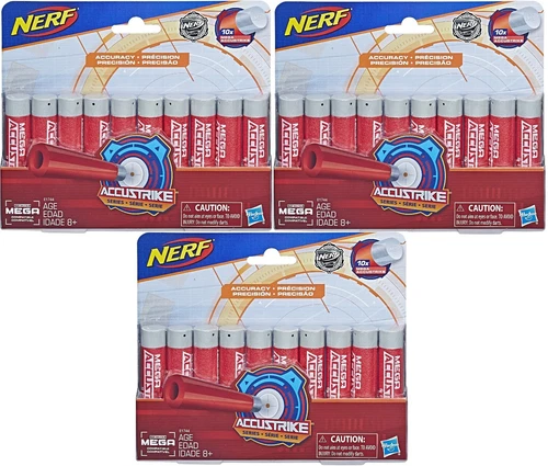 Lot of 3 - Nerf MEGA Accustrike Dart Refill Combat Blaster Total 30 Darts! E1744
