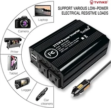 375W/750W(Peak) Car Power Inverter 12V to 110V DC to AC with Cigarette Lighter