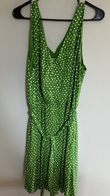 slim fit dress slacks Luna polka dot dress green/white – Dress to Impress Rentals main image 1