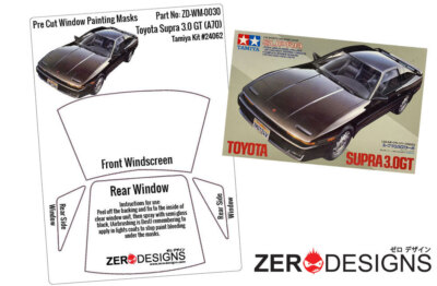 Zero Paints 1/24 Supra 3.0 GT (A70) Window Painting Masks for Tamiya kit #24062