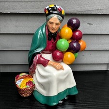 Vintage Royal Doulton Figure The Old Balloon Seller HN1315 Lady Ceramic Figurine