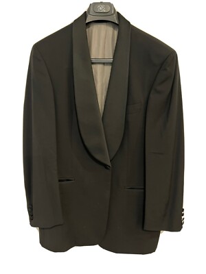 Hugo Boss 42R Men's Black Shawl collar Regular-Fit Tuxedo Coat Suit Jacket