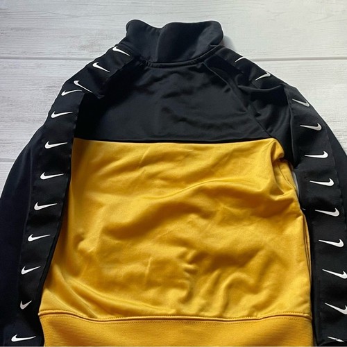 Kids Nike set size XS age 4 yellow and black zip up jacket track #72 running man - Picture 7 of 10