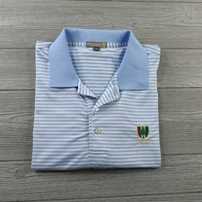 Peter Millar Polo Shirt Mens XL Blue Pine Valley Golf Club Golf Performance