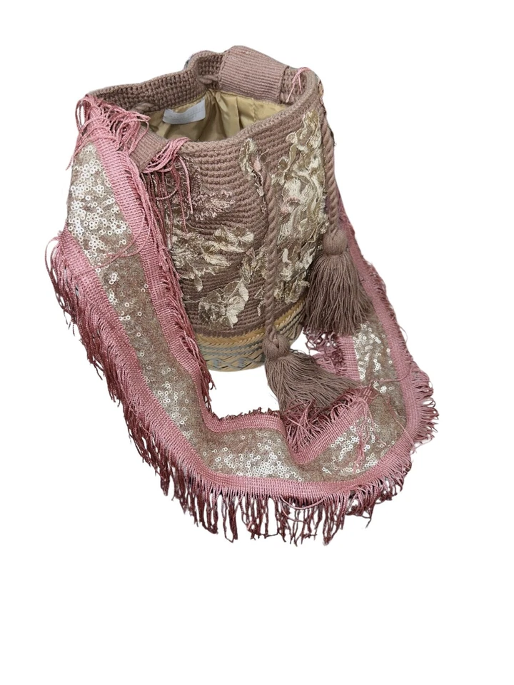Mochila Colombiana Auténtica WAYUU Hecha a Mano Bandolera Bolso Bling Mejor Paja NUEVO Foto 2 de 4