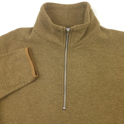 $255 Norse Projects Frederick Fleece Half Zip Duffle Brown Sweatshirt Mens Small
