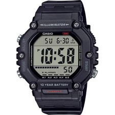 Casio Unisex Watch Dual Time Grey Digital Dial Black Resin Strap AE-1600H-1AVCF