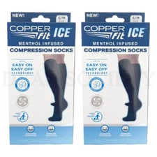 Copper Fit Ice Menthol Infused Unisex Compression Socks S/M Lot of 2