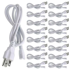 4FT Power Cables 3-Pin For T5 T8 LED Tube Light Fixtures Plug Cord Wires 1.2m US
