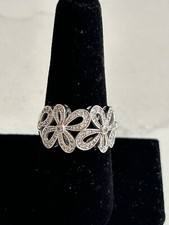 VINTAGE RING SW 925 STERLING SILVER SIZE 8 FLOWER CZ