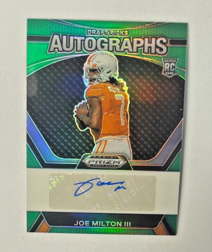 2024 Panini Prizm Draft Picks JOE MILTON III RC Green Prizm AUTO