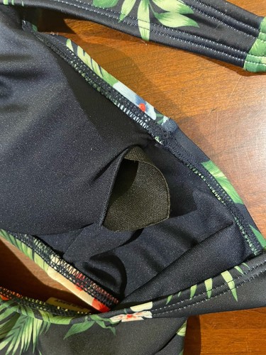 Old Navy Women's Floral Tropical Polyester Bikini Swim Top Navy Hibiscus Small - Picture 5 of 5