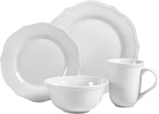 over&back Dinnerware Set - Porcelain Dish Set with Dinner Plates, Salad Plates,