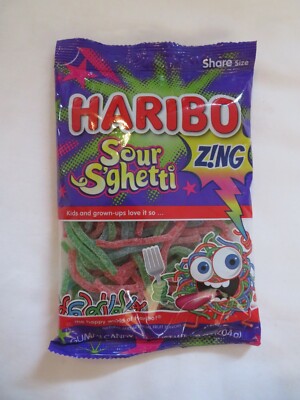 Haribo Sour S'Ghetti ZING Gummi Candy Share Size 7.2 Oz *