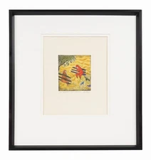 Ann Meyer Hand Colored Etching on Paper Vintage Print Cute Nursery Decor Wall