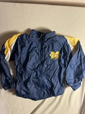 University Of Michigan Windbreaker Kids Large Vintage 90s Y2K Mighty Mac Sports