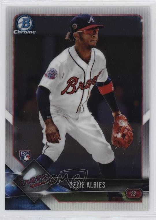 2018 Bowman Chrome Base Ozzie Albies (White Jersey) #92 Rookie RC