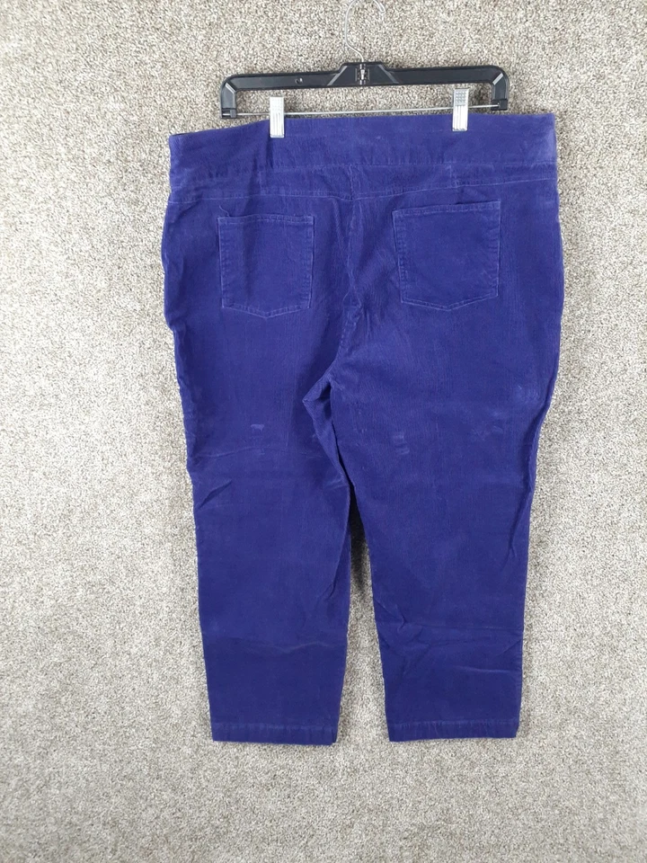 Pantalón corto Drapers & Damons de pana para mujer 1X púrpura elástico tiro alto Foto 2 de 4