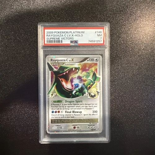 PSA 7 2009 Pokemon Platinum Supreme Victors Rayquaza C Lv.X Holo Foil 146/147