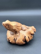 schöne alte Holz Figur  Kröte Frosch Wurzelholz