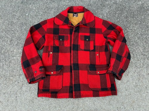 vintage Woolrich 1950s Buffalo Plaid Mackinaw jacket sz 46 wool cruiser