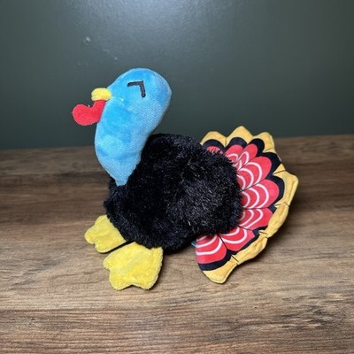 Bark Box Tim Turkey Home Fur Thanksgiving Blue Squeak Crinkle Dog Toy Plush NWOT