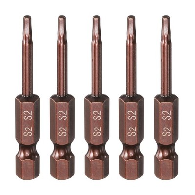 5 Stück Sechskantschlüssel Bohrer Bit 2mm Metrisch 1/4'' Schaft 2'' Länge S2 Stahl